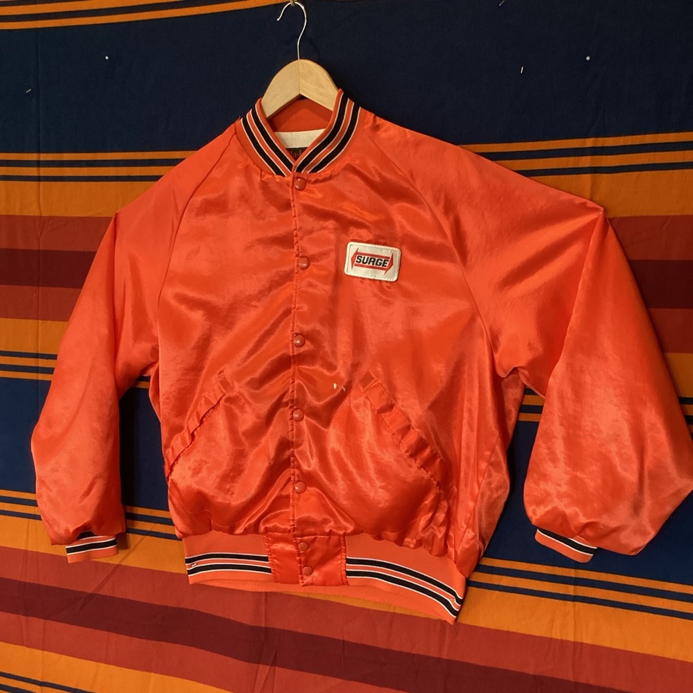 Vintage Pla-Jac by Dunbrooke snap Satin Bomber Jacket Surge made in USA